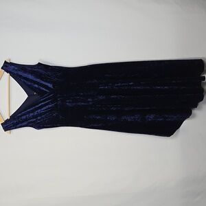 Beautiful Deep Blue Velvet Dress - Size 6
